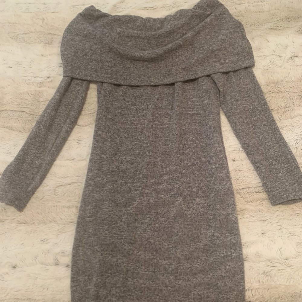 Grey tight sweater dress